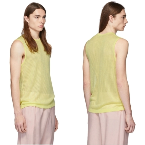 New Tibi SSENSE Men's Exclusive Citron Crispy Viscose Mesh Tank Top NWT Small - Picture 5 of 12